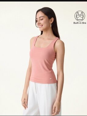 NWT-OGL Square-Neck Built-In Bra  Bandless Tank